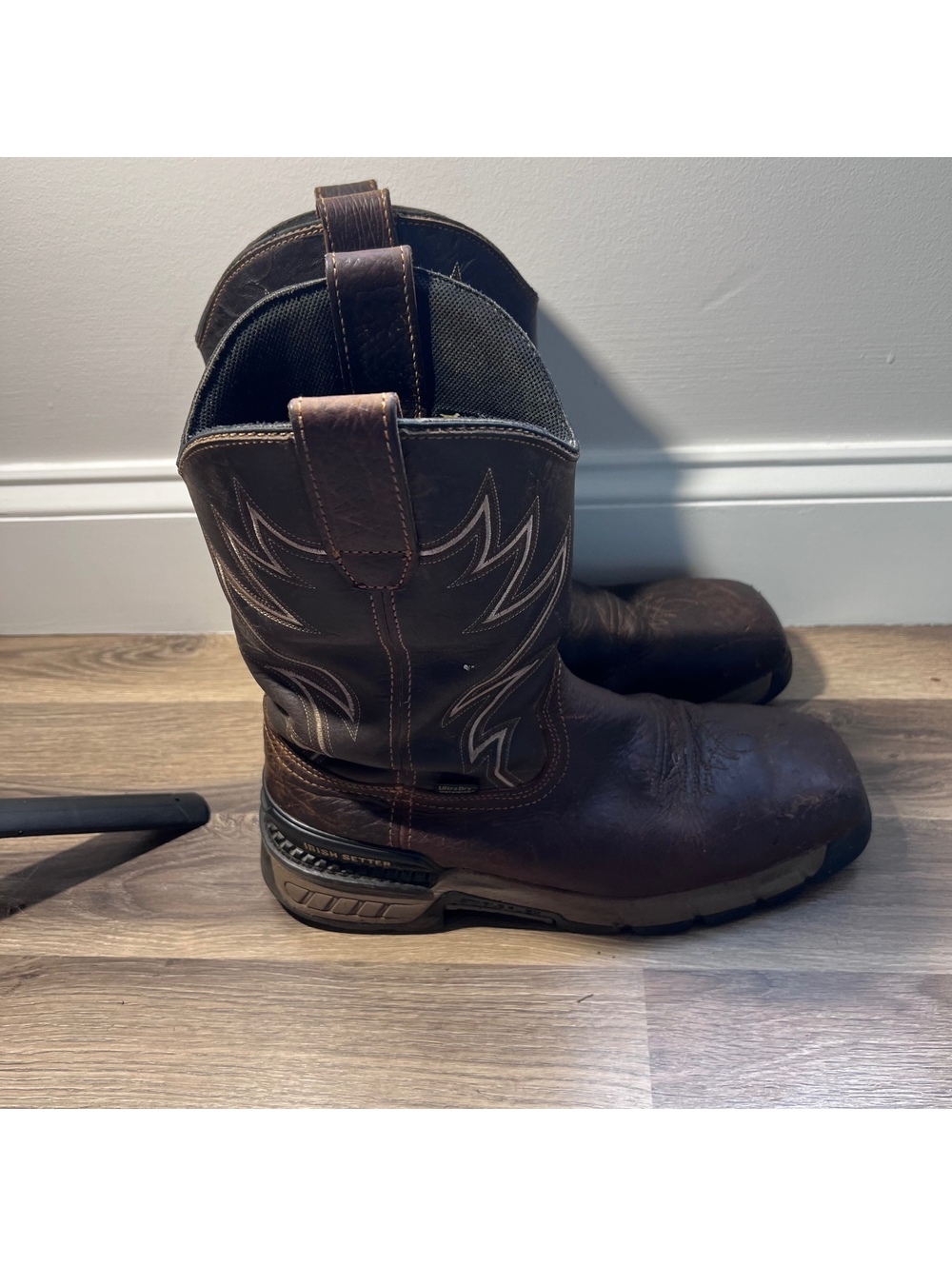 Irish Setter Brown Western Work Boots, Men's Size 10